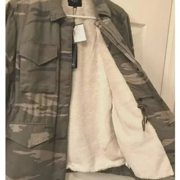 Rails Utility Jacket Womens Medium Camo Drawstring Lined Tencel Linen Pockets - Picture 2 of 10